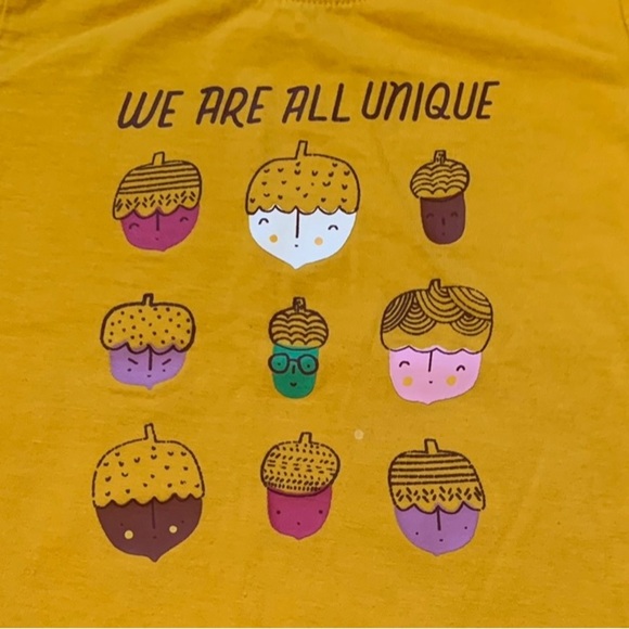 Cat & Jack We Are All Unique Long Sleeved Shirt-Girl’s Size 5T-Acorns Yellow - Picture 4 of 7